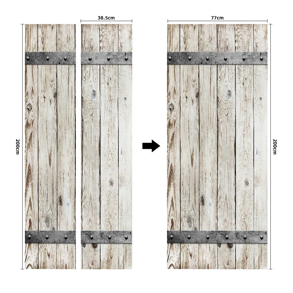 3D Simulation Wooden Door Self Adhesive Bedroom Door Murals Decals Wall Sticker 07FC0E-D4 - KOEEK