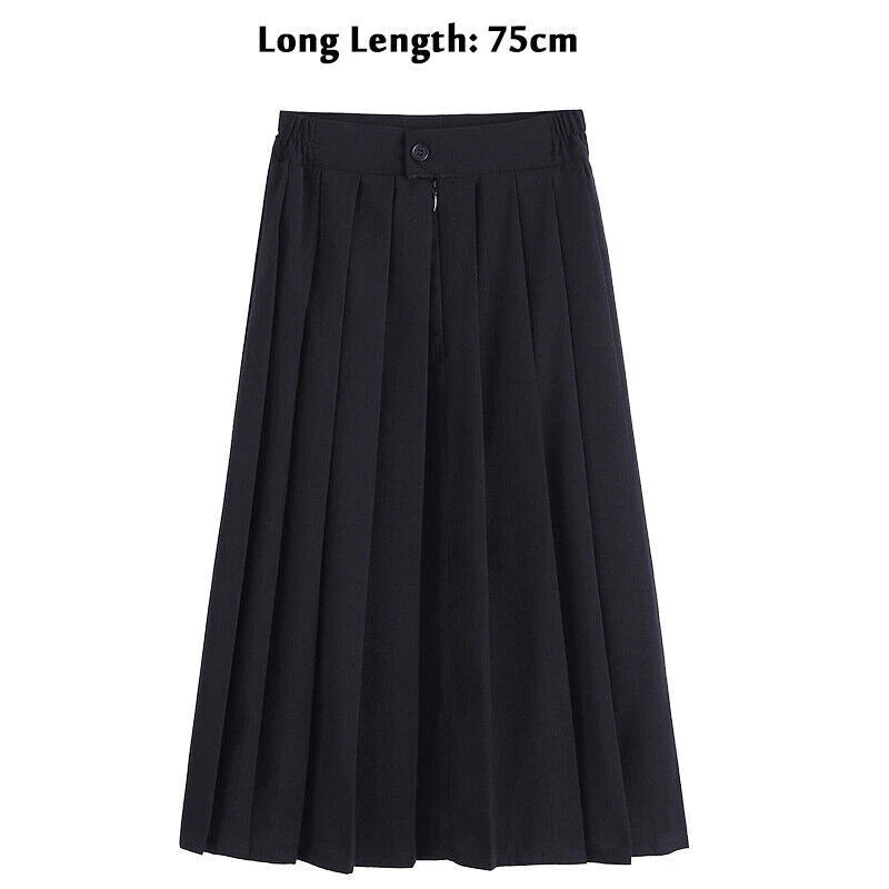 Girl Women Pleated School Uniform Tartan Skirt Black Mini Cheerleader Skirt Plus 07FC0E-D4 - KOEEK