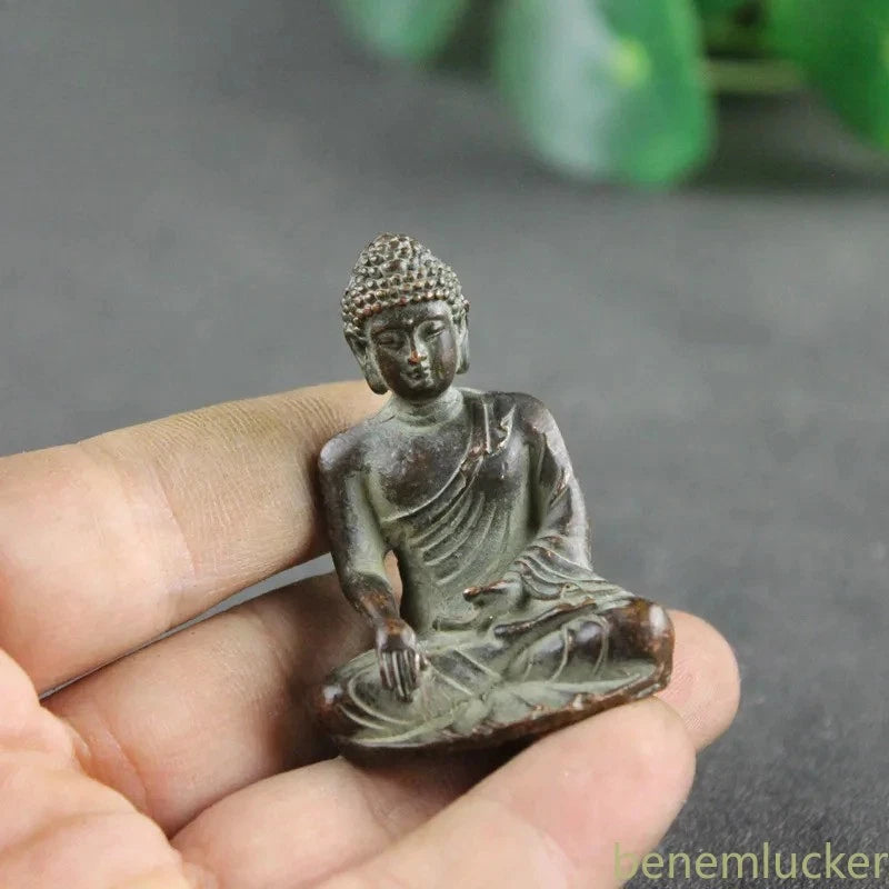 Exquisitely Chinese Bronze Handcarved Shakyamuni Buddha Statue Home Ornament 07FC0E-D4 - KOEEK