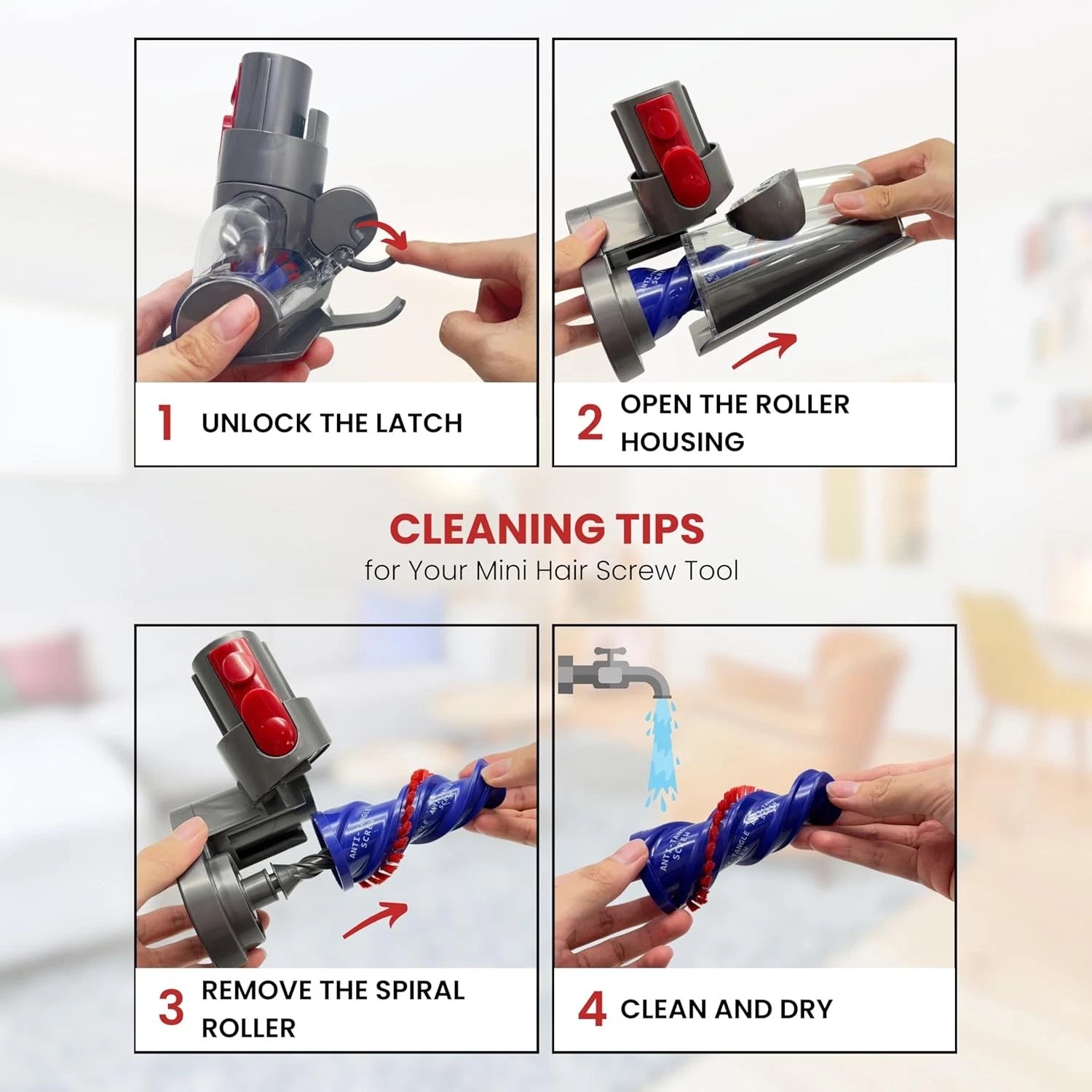 Mini Electric Brush Head - Pet Hair Removal Vacuum Cleaner Attachment 07FC0E-D4 - KOEEK
