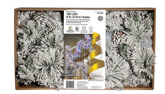 GE Color Choice 100 LED Color Changing 9Ft Flocked Pine Garland 8 Light Effects GE - KOEEK