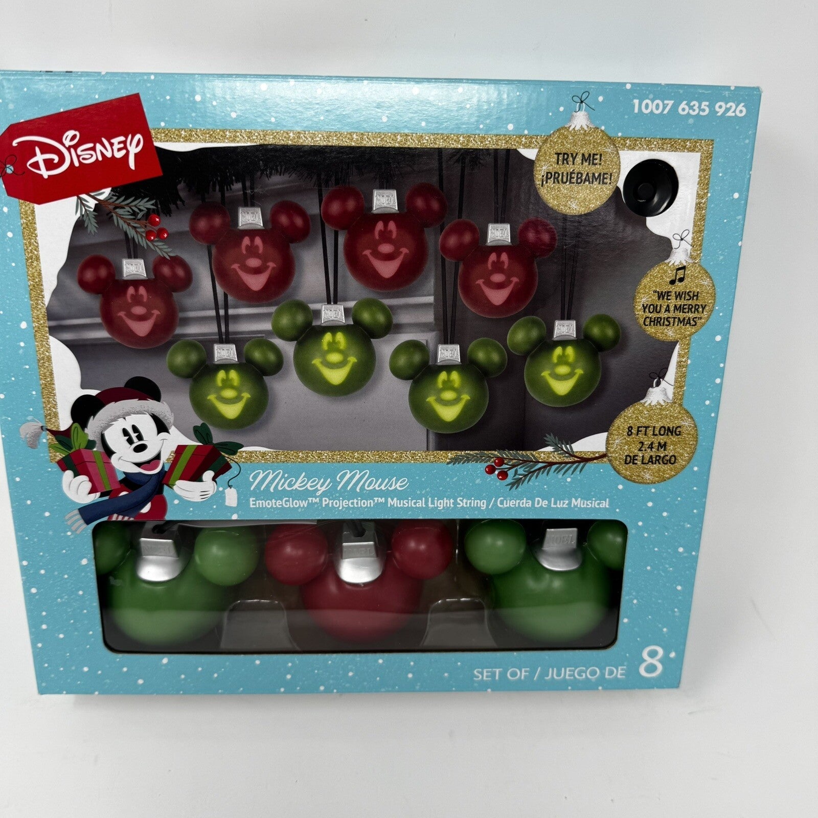 Disney Christmas Mickey Mouse Projection 8 Singing  Light String - 8.2 ft DISNEY - KOEEK