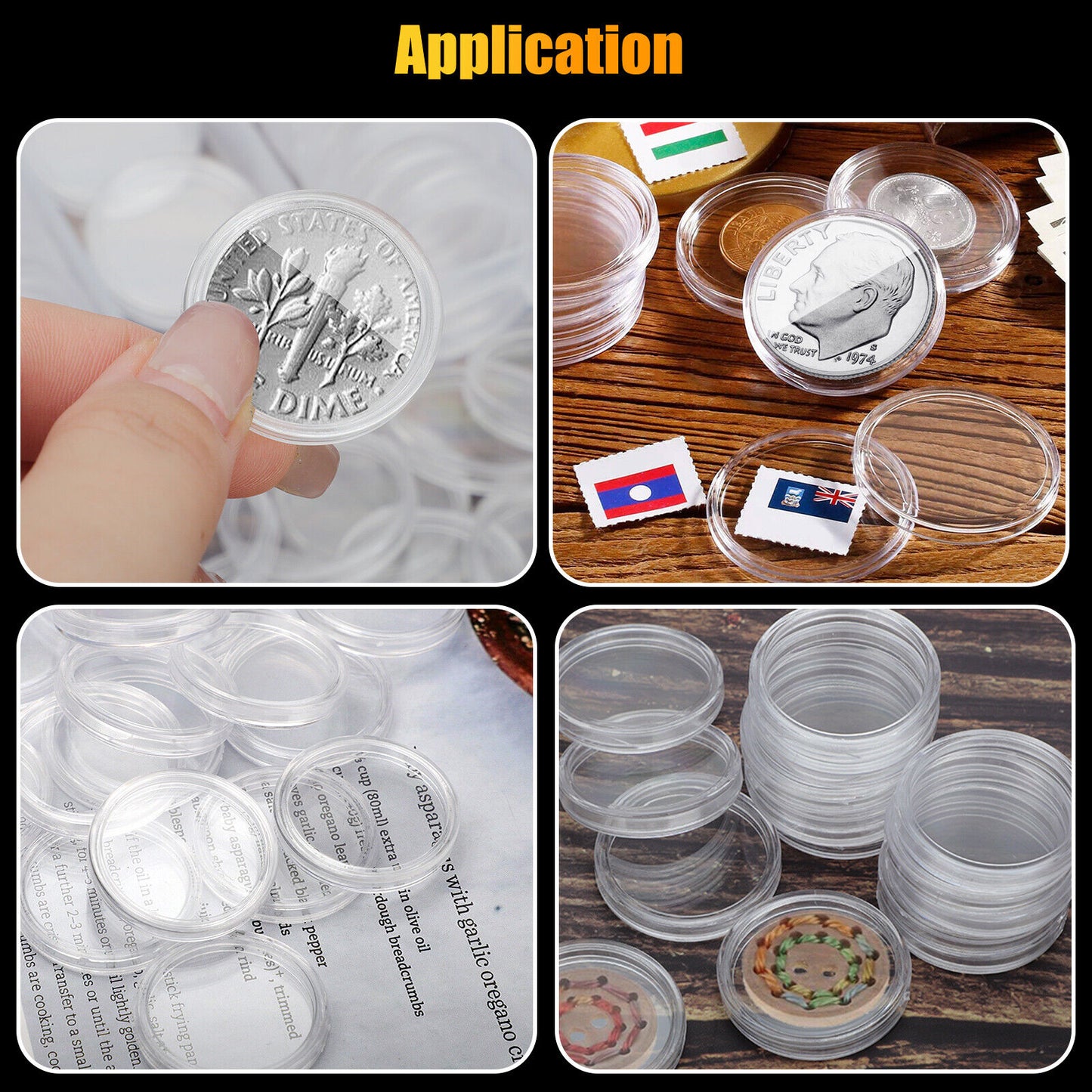 100 Direct Fit Airtight 18mm Coin Capsules Storage Holder Container for US Dimes