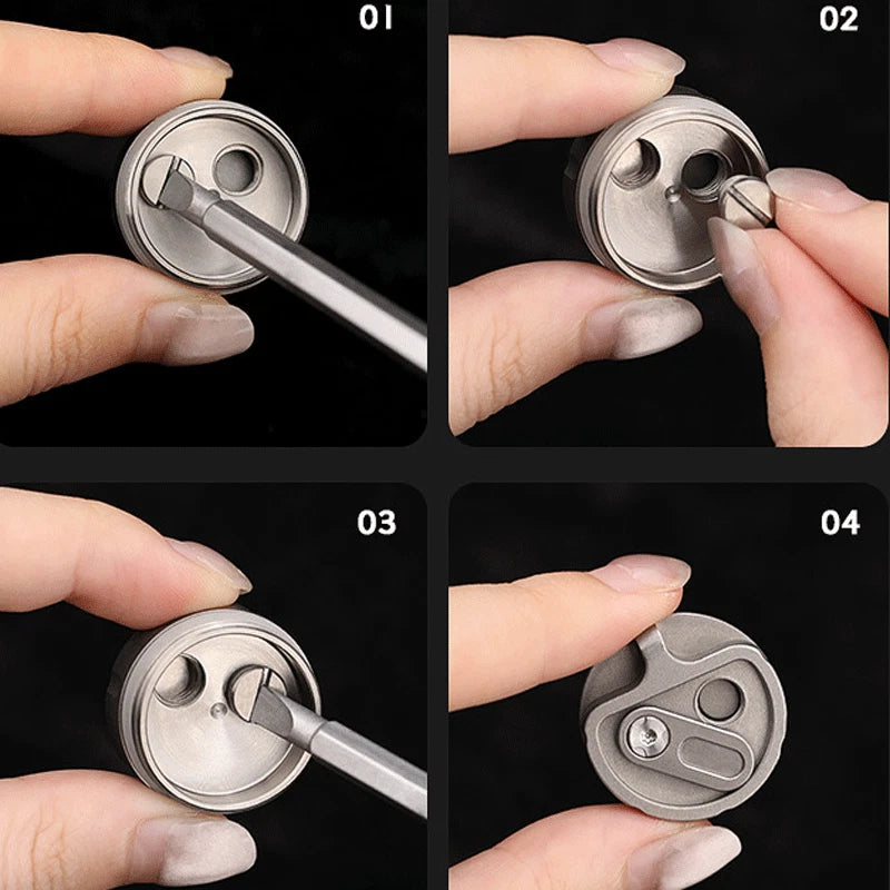 Waterproof Titanium Medication Pill Container Box Bottle Case Keychain Holder 07FC0E-D4 - KOEEK