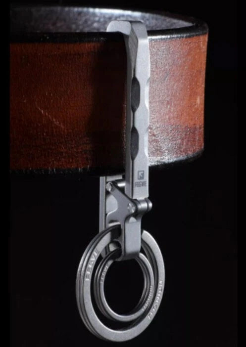 Titanium Alloy Quick Release Key Ring Keychain Belt Buckle Car Pendant EDC Tools 07FC0E-D4 - KOEEK