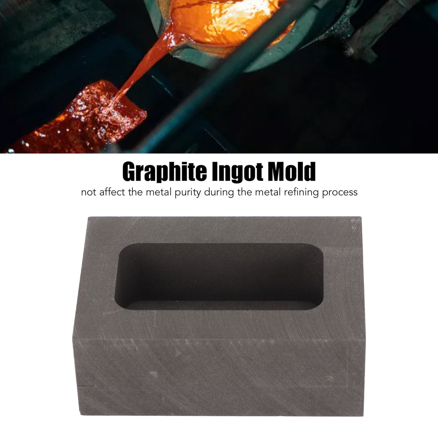 new Graphite Mold Thermal Saving Graphite Mold For Casting 200g Gold 100g Silver koeek - KOEEK