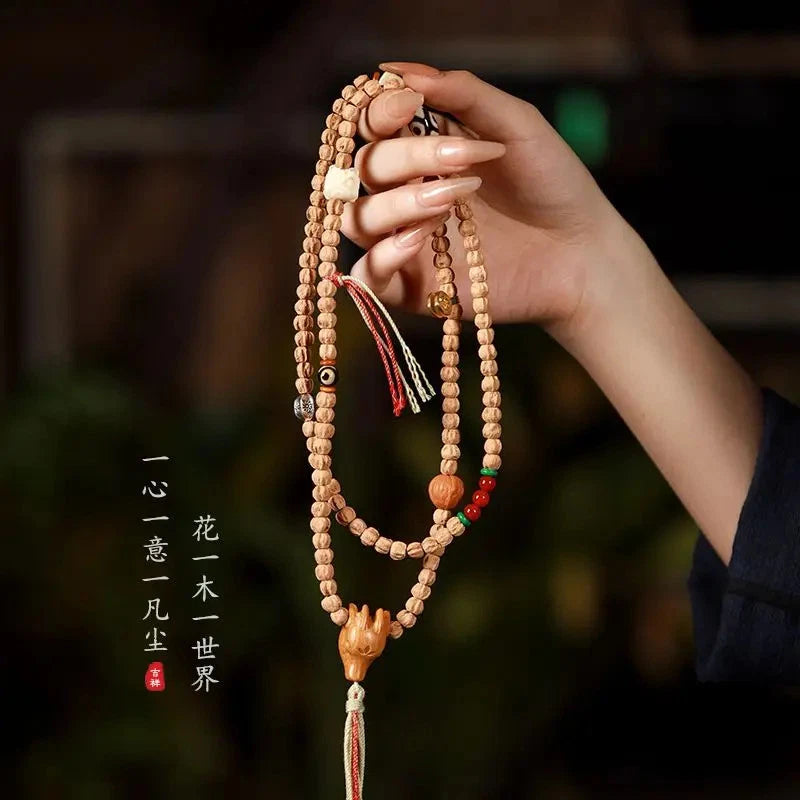 Tibetan Baixiangzi 108 Buddha Bead Handstring Bracelet Necklace Amulet Bangle 07FC0E-D4 - KOEEK