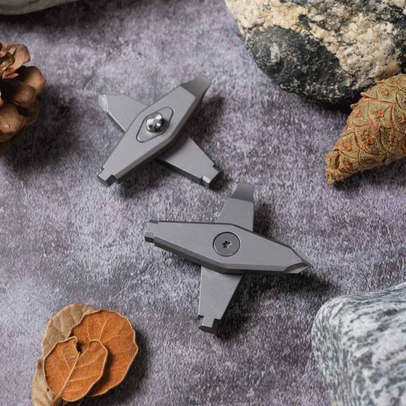 Mini Titanium Alloy Rotate Multi Tools Pry Bar Crowbar Portable EDC Keychain 07FC0E-D4 - KOEEK