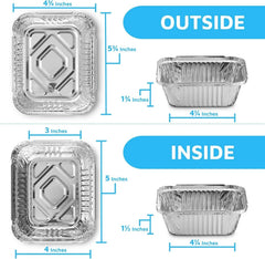 Disposable Takeout Pans Clear Lids | 1lb Capacity Aluminum Foil Food Containers 07FC0E-D4 - KOEEK