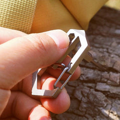 Titanium Alloy EDC Multi Tools Keychain Carabiner Bottle Opener Crowbar Tool 07FC0E-D4 - KOEEK