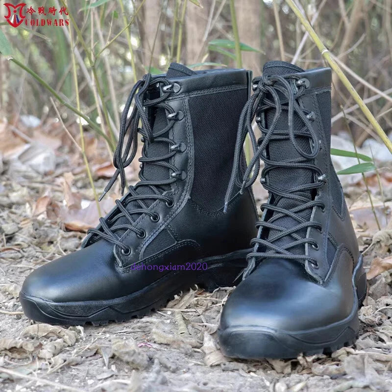 Russian Army   VKBO2.0 Black Combat Boots Leather Tactical Boots Gift 07FC0E-D4 - KOEEK