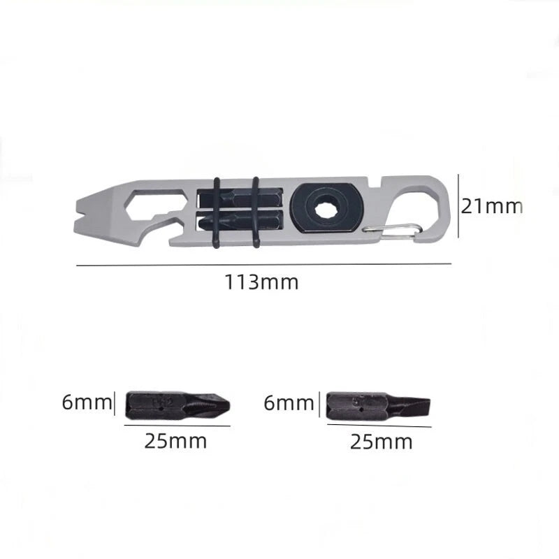 Outdoor Stainless Steel Keychain Pocket Pry Bar Crowbar Opener EDC Multi Tools 07FC0E-D4 - KOEEK
