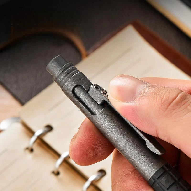 Carbon Fiber Ballpoint Pen EDC Titanium Bolt Action Signature Writing Pocket Pen 07FC0E-D4 - KOEEK