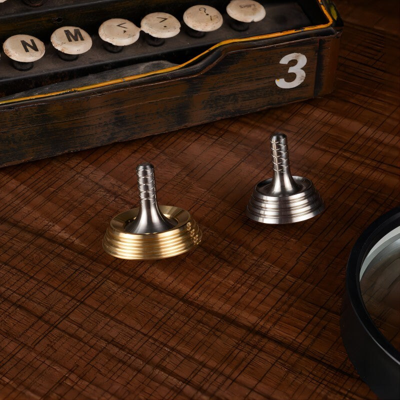 Stainless Steel Brass Spinning Top Desktop Gyro Gyroscope EDC Fidget Toy Gift 07FC0E-D4 - KOEEK