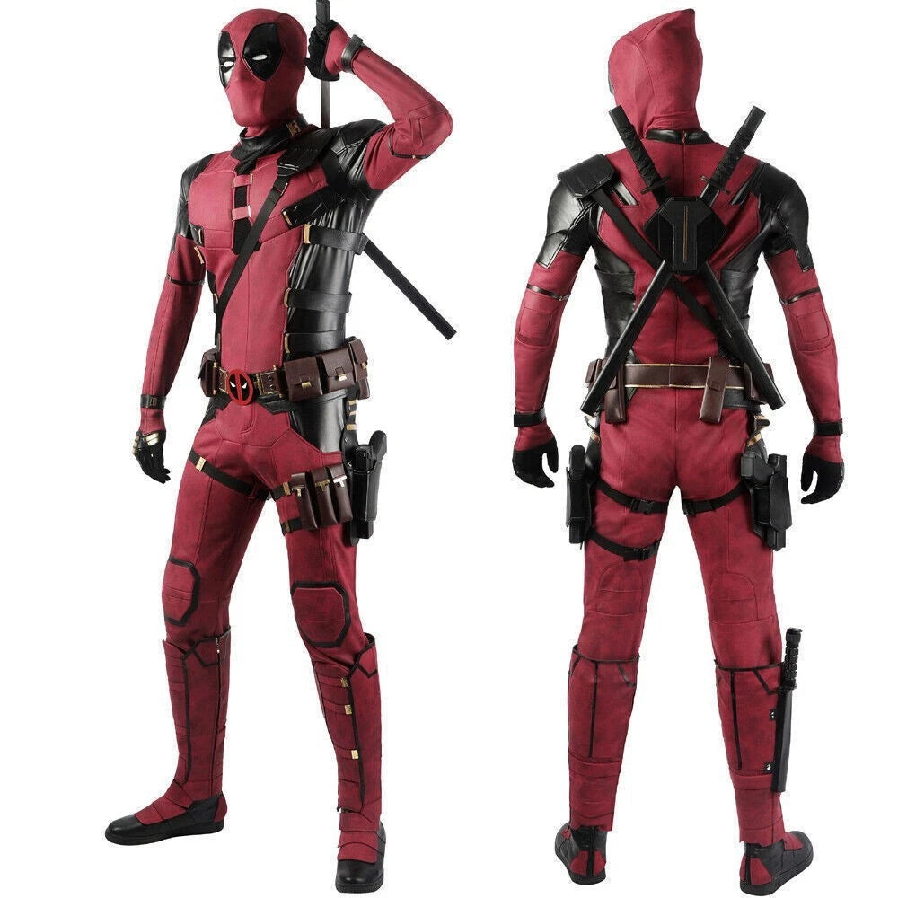 Deadpool 3 Wade Wilson Outfits Cosplay Costume Jumpsuit Mask Full Suits Custom 07FC0E-D4 - KOEEK