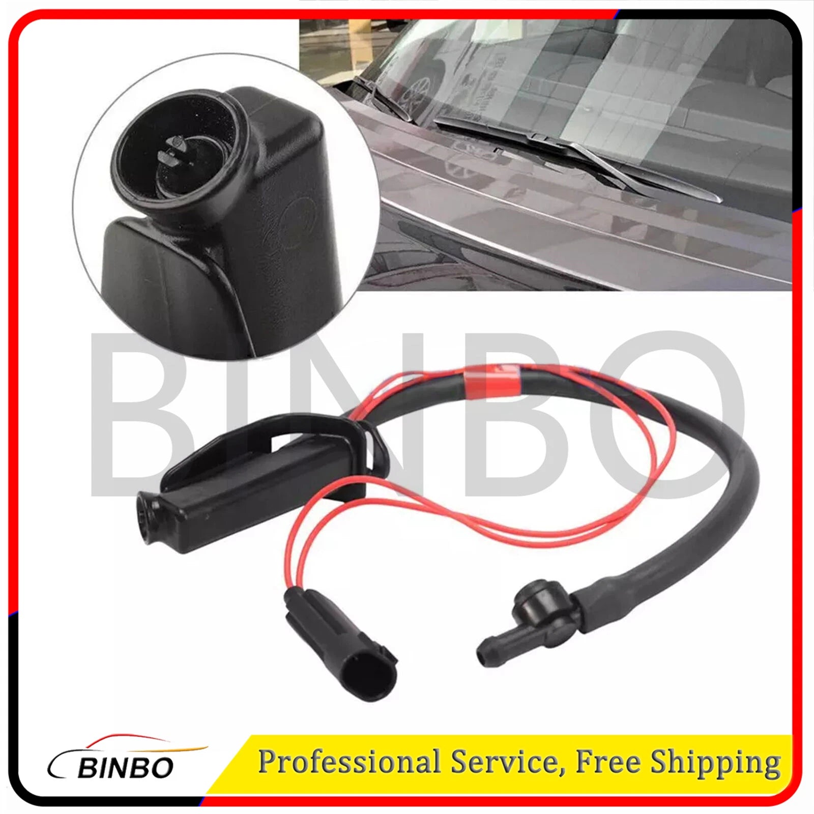 For 13-17 Land Rover Range Rover L322 2Pcs Heated Front Windshield Washer Nozzle 07FC0E-D4 - KOEEK