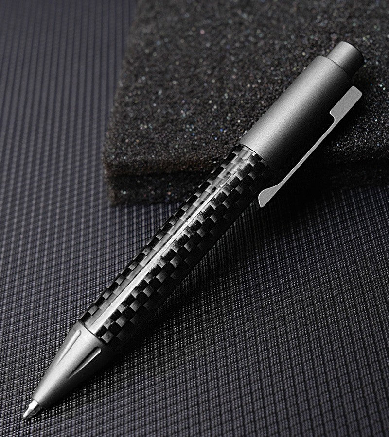 EDC Titanium Alloy Carbon Fiber Ballpoint Pen Business Signature Rollerball Pen 07FC0E-D4 - KOEEK