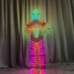 LED Robot 7 Colors Changing Luminous Armor Clothing Helmet Bar DJ Shows Costume 07FC0E-D4 - KOEEK
