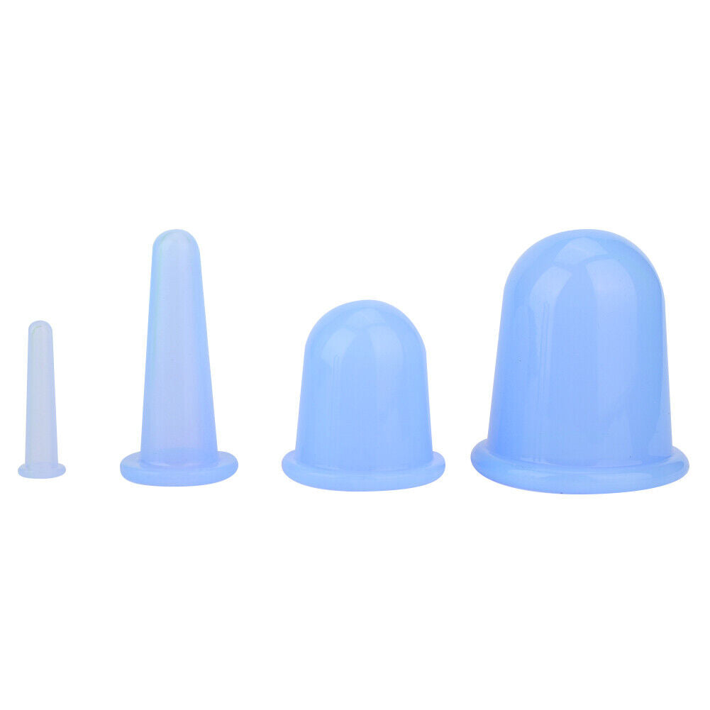 new 4pcs Vaccum Massager Cupping Cup Lifting Firming Therapy Treatment (Blue) HGF koeek - KOEEK