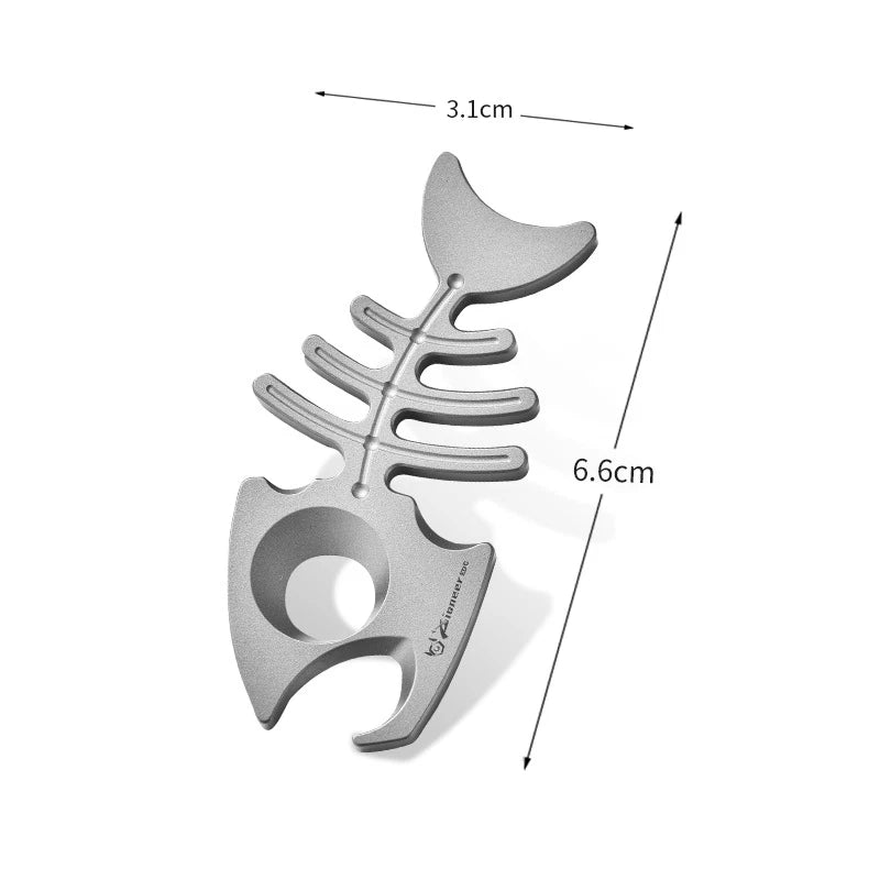 Titanium Alloy Fishbone Shape Bottle Opener Keychain Necklace Pendant EDC Gift 07FC0E-D4 - KOEEK