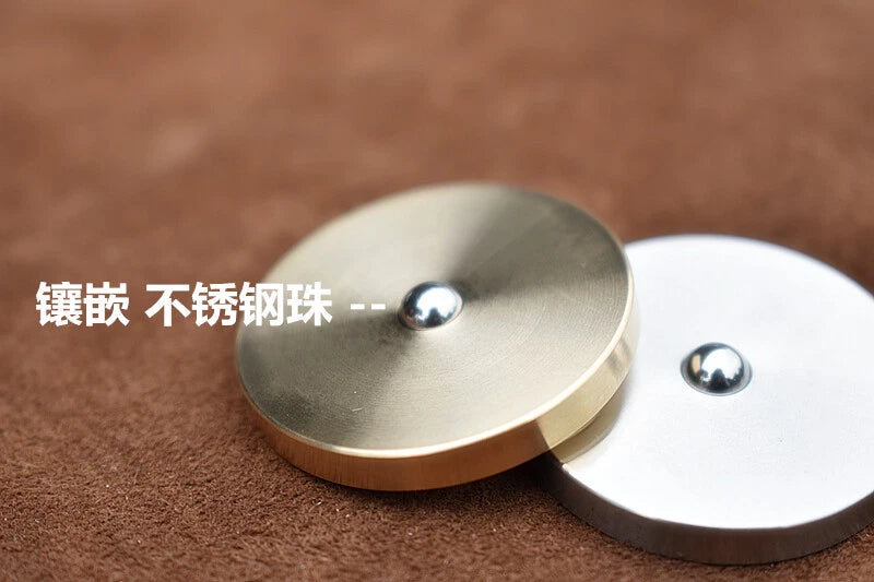 Brass Stainless Steel Spinning Top Coin Hand Spinner Anti Stress EDC Fidget Toys 07FC0E-D4 - KOEEK