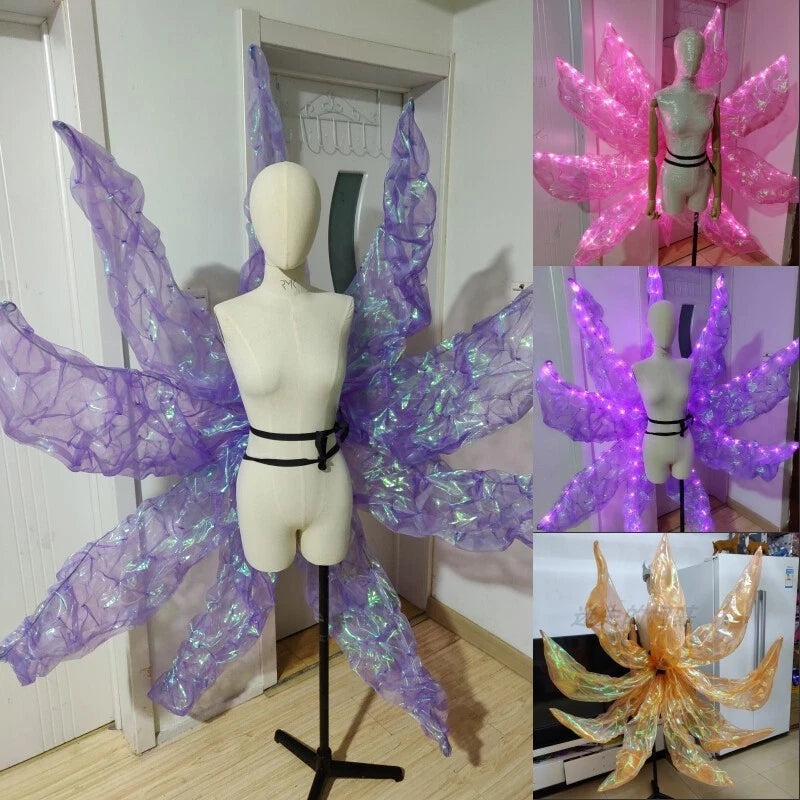 LOL KDA Prestige Fox Ahri Nine Tails Girl 4 Colors LED Light Cosplay Outfit Prop 07FC0E-D4 - KOEEK