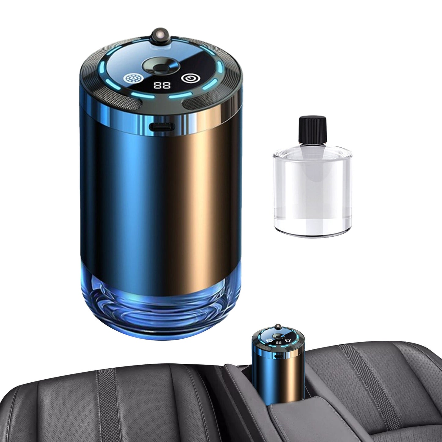 new USB MINI CAR HUMIDIFIER AIR PURIFIER FRESHENER LED AROMA OIL AROMA DIFFUSER koeek - KOEEK