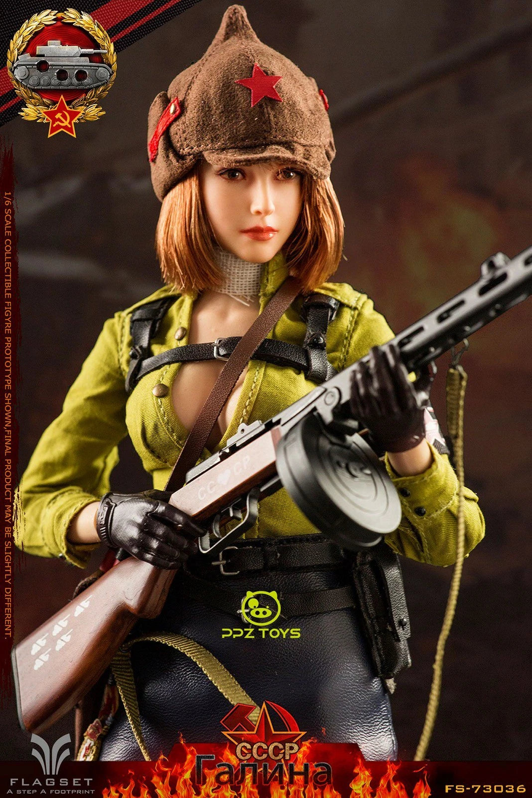 1/6 FLAGSET FS73036 CCCP Soviet Tank Lieutenant Galina 12" Action Figure Collect FLAGSET - KOEEK