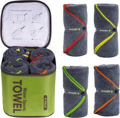 4 Pack Microfiber Camping Towels, Fast Drying, Super Absorbent Travel Towels 07FC0E-D4 - KOEEK