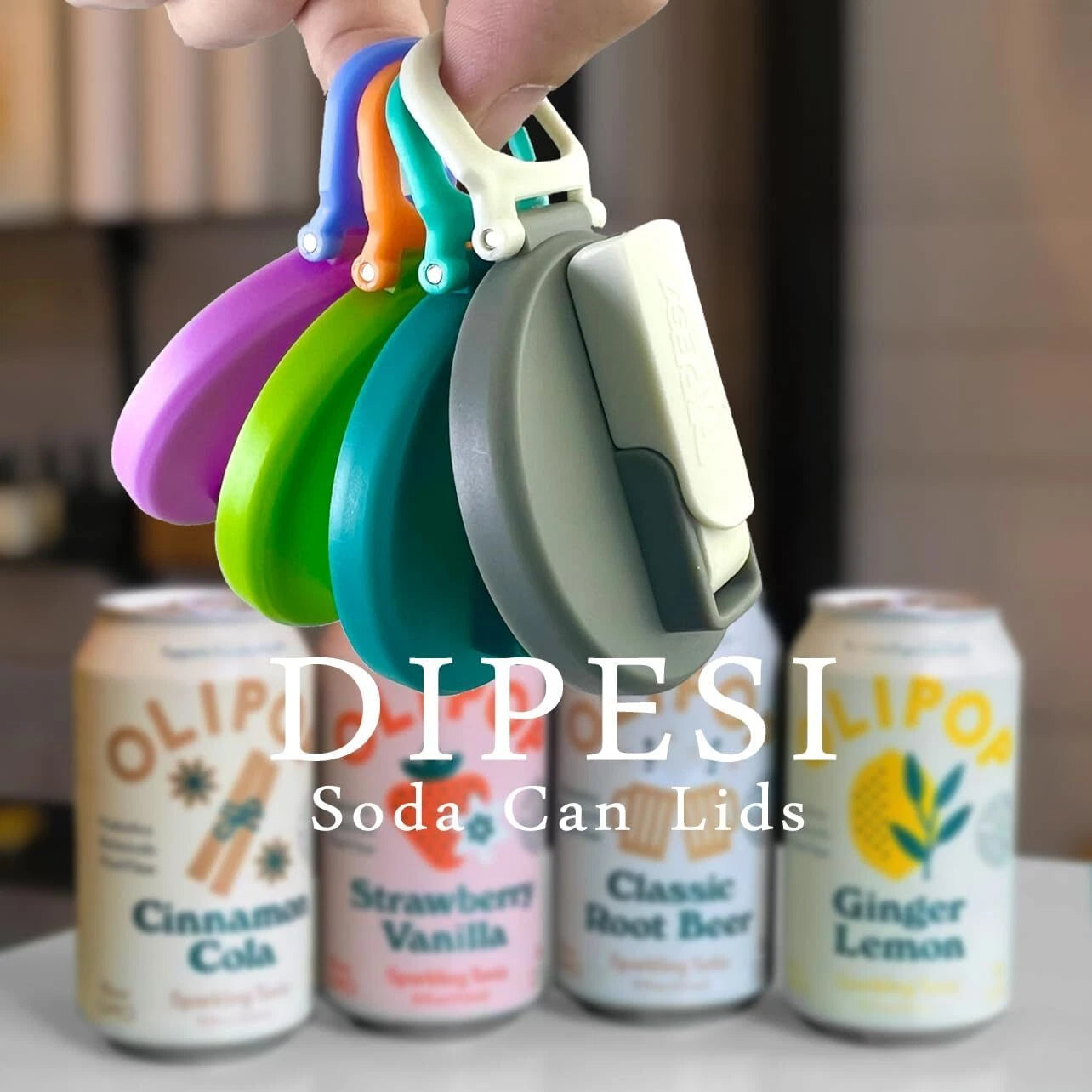 6 pack 6 color Soda Can Lids Straws, Reusable Silicone Straws Soda Can Covers 07FC0E-D4 - KOEEK