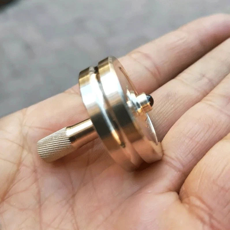 Hand Twist Brass Spinning Top Desktop Fidget Toy Spinner Gyroscope Gyro EDC Gift 07FC0E-D4 - KOEEK