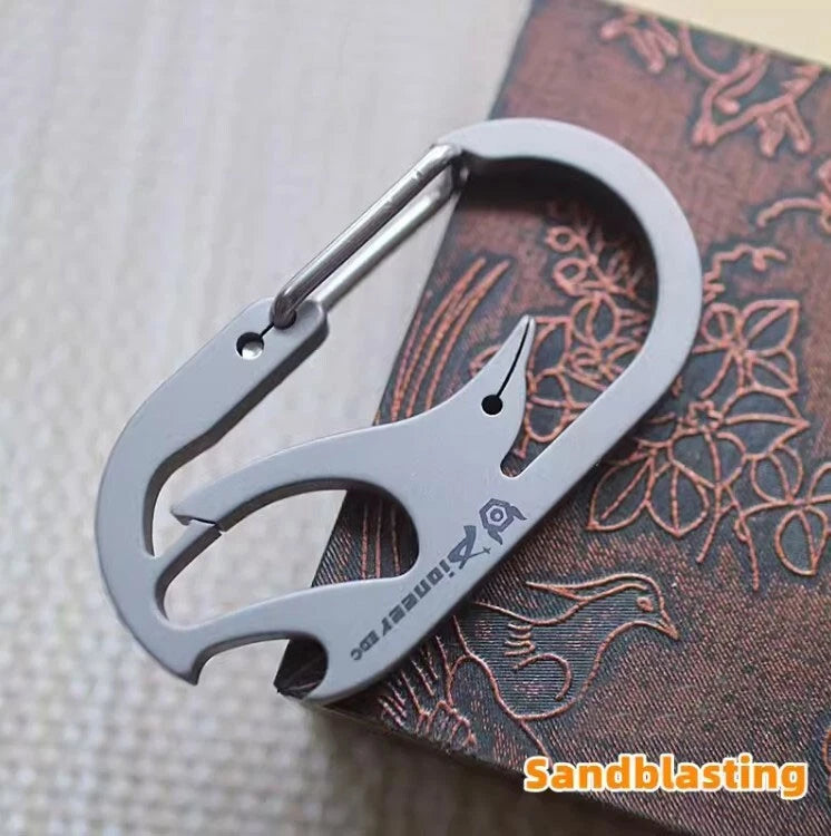 EDC Titanium Alloy Key chain Carabiner Portable Bottle Opener Backpack Buckle 07FC0E-D4 - KOEEK