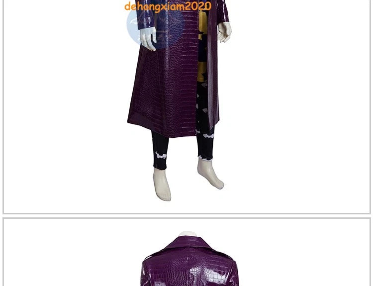 Movie Suicide Squad The Joker Jared Leto Cosplay Costume Purple Trench Coat Suit 07FC0E-D4 - KOEEK