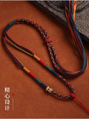 Tibetan Six Word Mantra Cotton Cord Necklace For Pendant Thangka Amulet 07FC0E-D4 - KOEEK