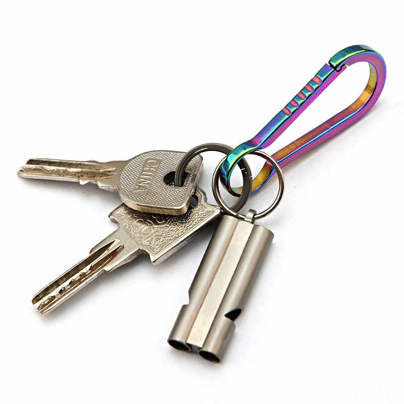 Titanium Keychain Whistle Lanyard Pocket Outdoor Life-saving Camping Tool EDC 07FC0E-D4 - KOEEK