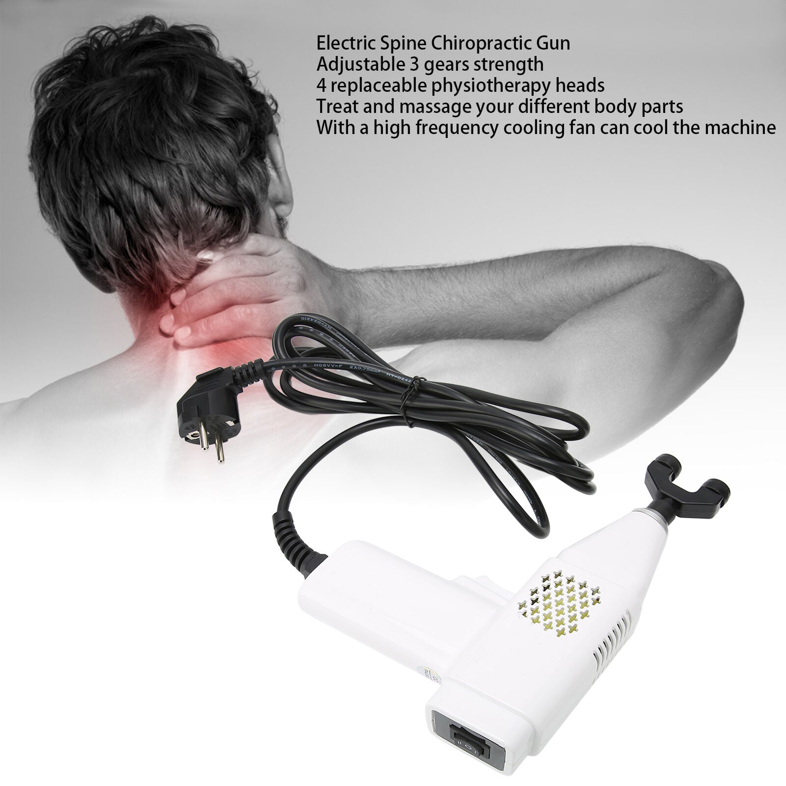 new Electric Chiropractic Adjustment Strength Spine Massager (EU Plug ) HGF koeek - KOEEK