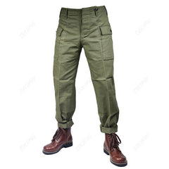 WWII US HBT Army Casual Pants Vintage Military Replica Green Men's Trousers 07FC0E-D4 - KOEEK