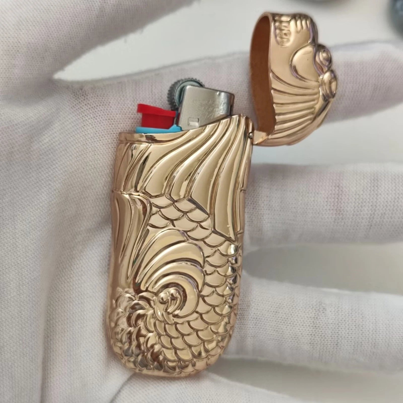 1PC Metal Lighter Case Cover For Bic J5 Lighter Retro Lighter Case Shell EDC Toy 07FC0E-D4 - KOEEK