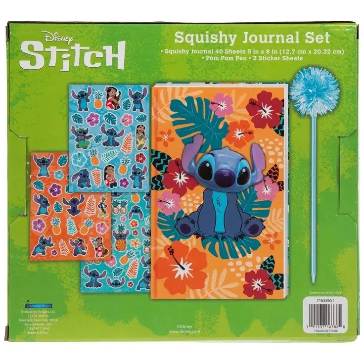 Disney Stitch Squishy Journal Set with Pom Pom Pen & Stickers Kids Gift DISNEY - KOEEK