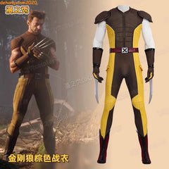 Deadpool & Wolverine Wolverine Cosplay Costume Men Brown Ver. Halloween Jumpsuit 07FC0E-D4 - KOEEK
