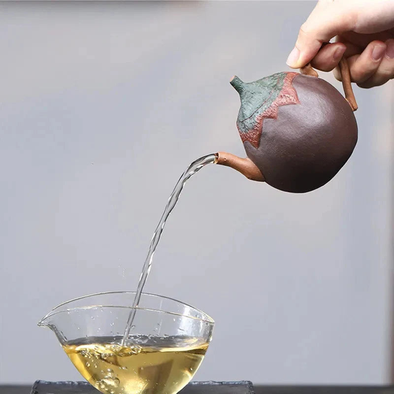 190ml Chinese Yixing Purple Clay Handcarved Eggplant Teapot Tea Infuser Kettle 07FC0E-D4 - KOEEK