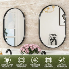 22"x30" Bathroom Mirror,Bathroom Vanity Mirror Metal Framed,Wall-Mounted Mirrors 07FC0E-D4 - KOEEK