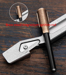 EDCTitanium Alloy Multi-function Crowbar Outdoor Survival Strike Fire ToolOpener 07FC0E-D4 - KOEEK