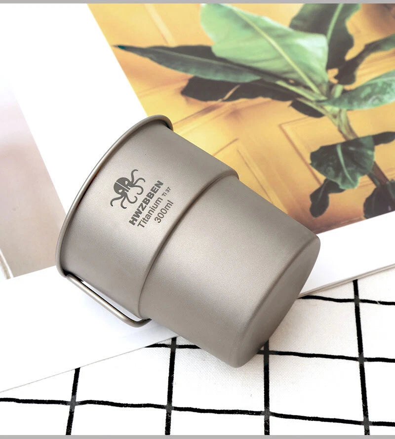EDC Outdoor Camping Pure Titanium Coffee Water Cup Portable Folding Mug Cup EDC - KOEEK