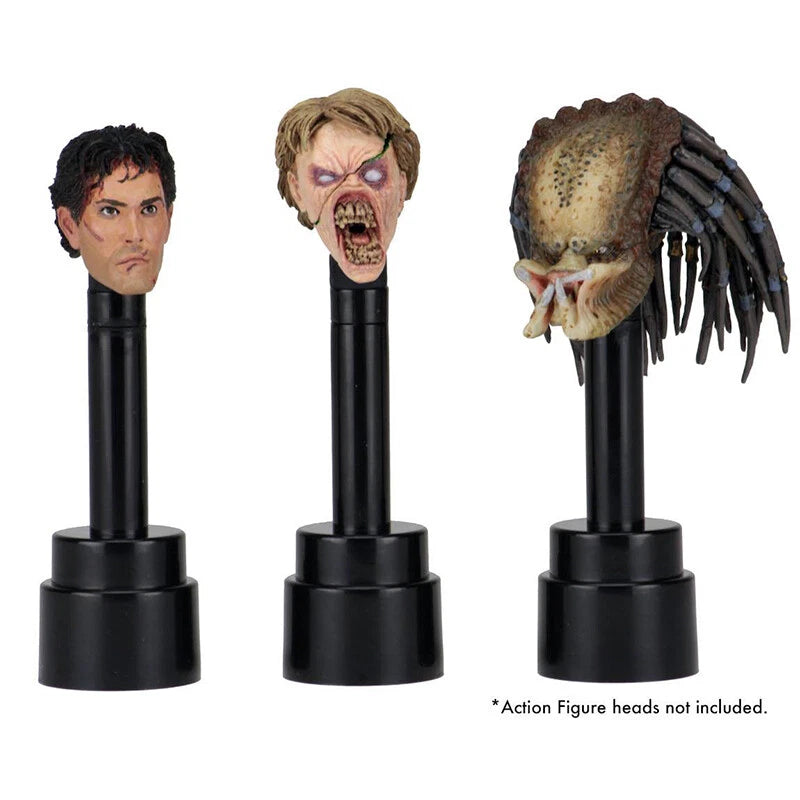 NECA Action Figure Head Display Stands 3pcs Set Black Fits Most 6" to 8" Figure NECA - KOEEK