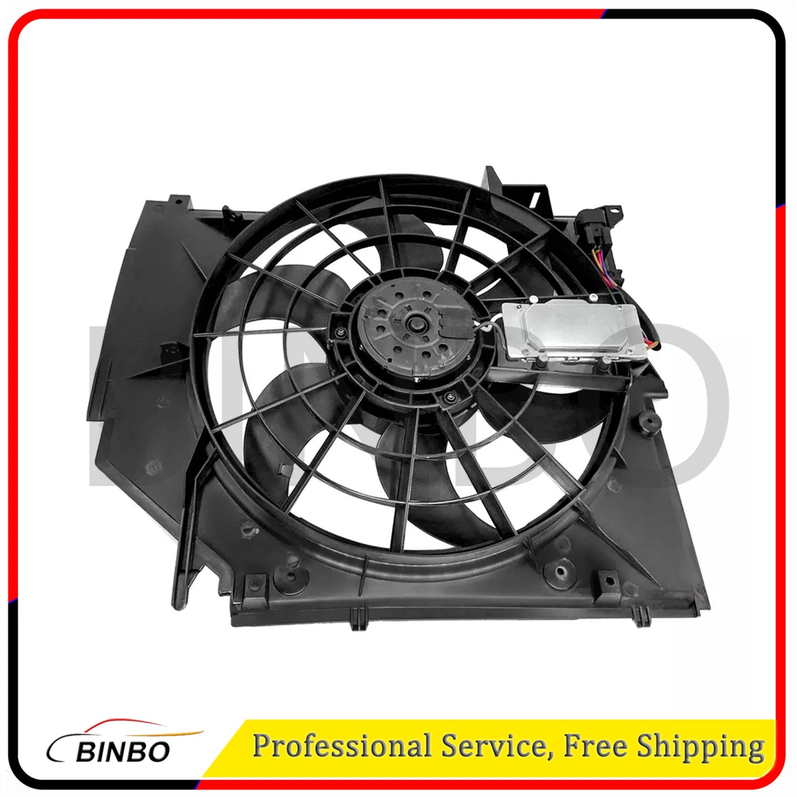 Radiator Cooling Fan Assembly For 2001 2002 2003 2004 2005 BMW 325Ci 330Ci 325i 07FC0E-D4 - KOEEK