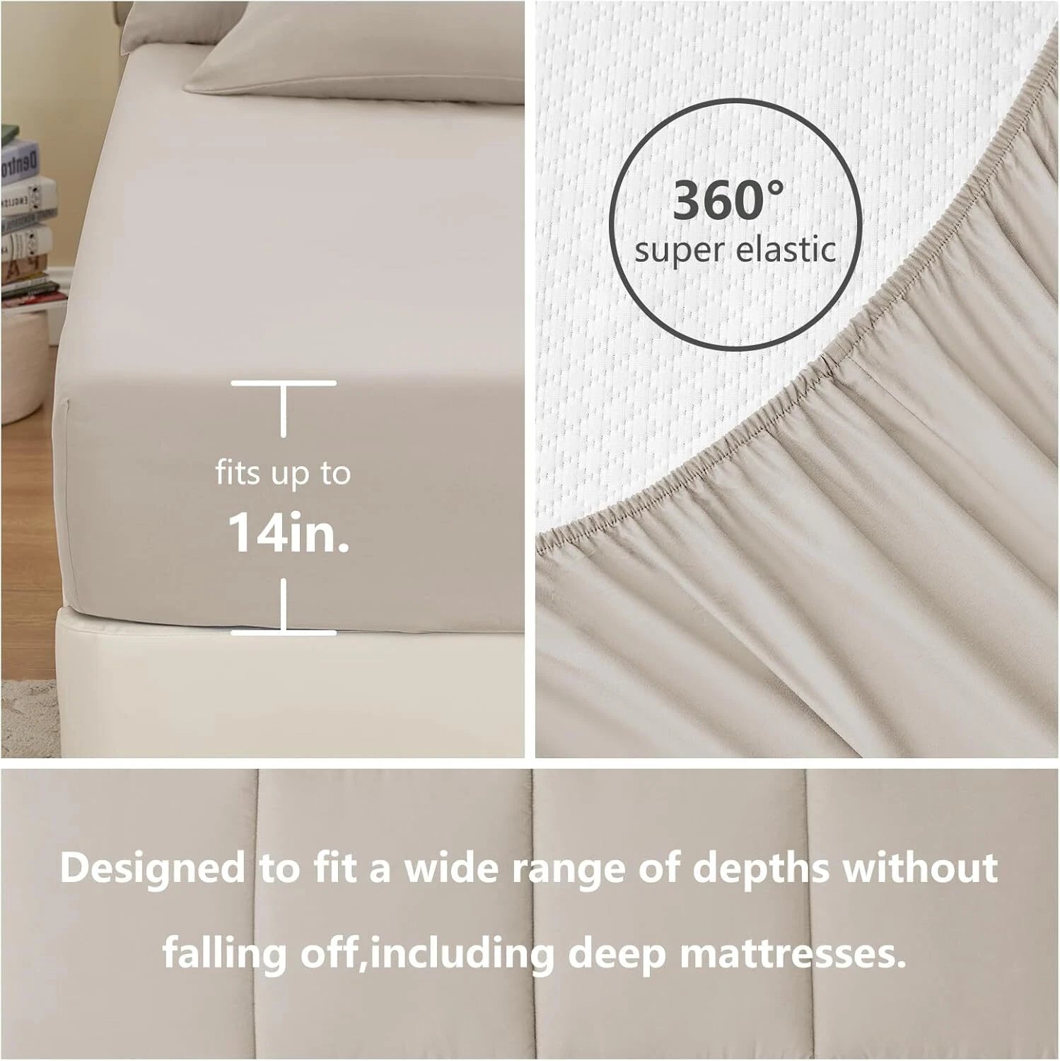 Beige Comforter Set King Size 7 Piece Set with Seasonal Duvet Cover 07FC0E-D4 - KOEEK