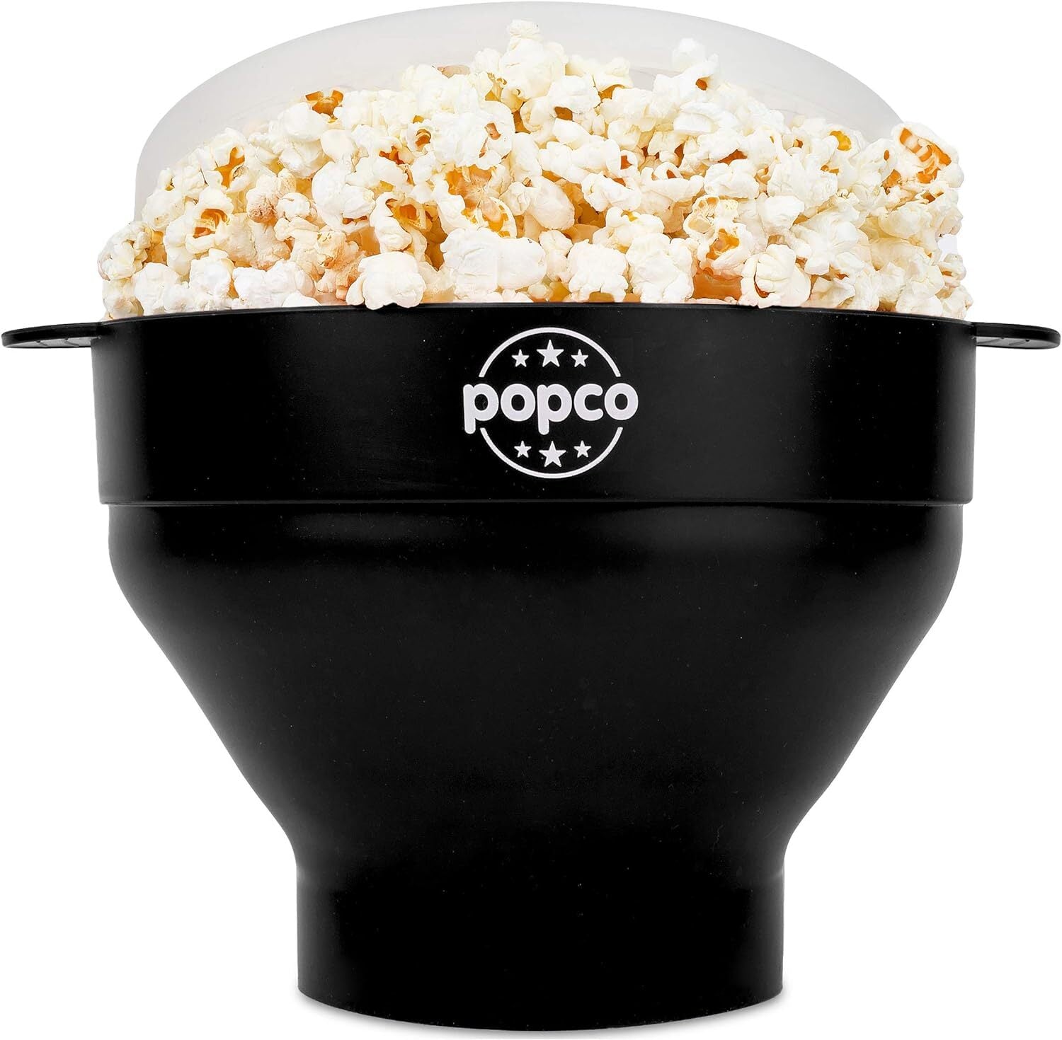 new Popco Silicone Popcorn Maker - Microwave Popper with Handles - Black POPCO - KOEEK