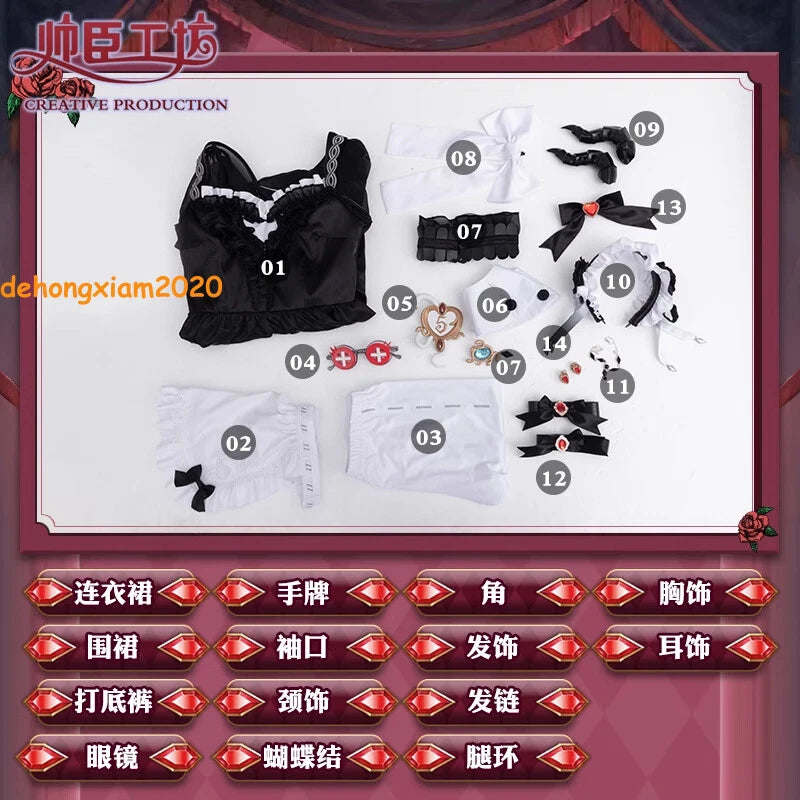 Identity V Priestess Cosplay Costume Fiona Gilman Women Maid Dress  Halloween 07FC0E-D4 - KOEEK