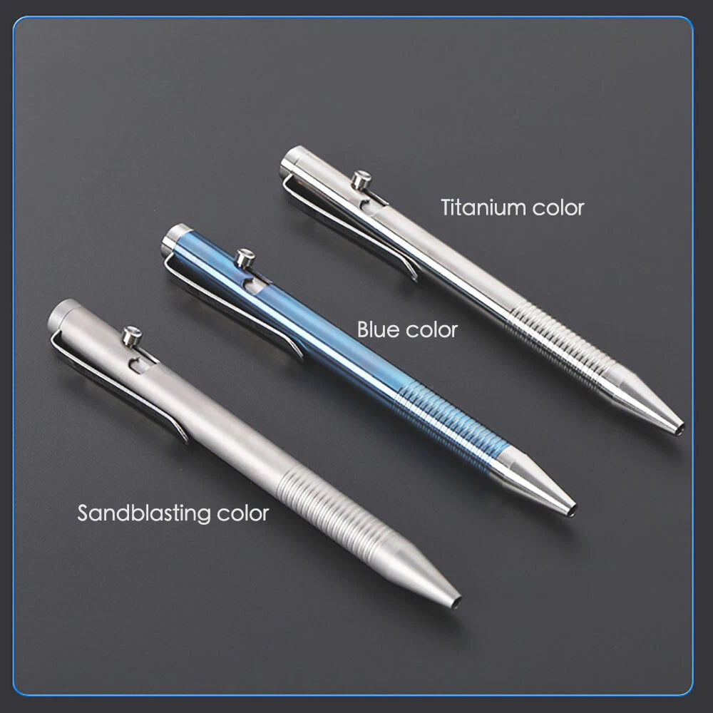 Retractable Ballpoint Pen Titanium Alloy Signature Executive Portable Pocket EDC 07FC0E-D4 - KOEEK